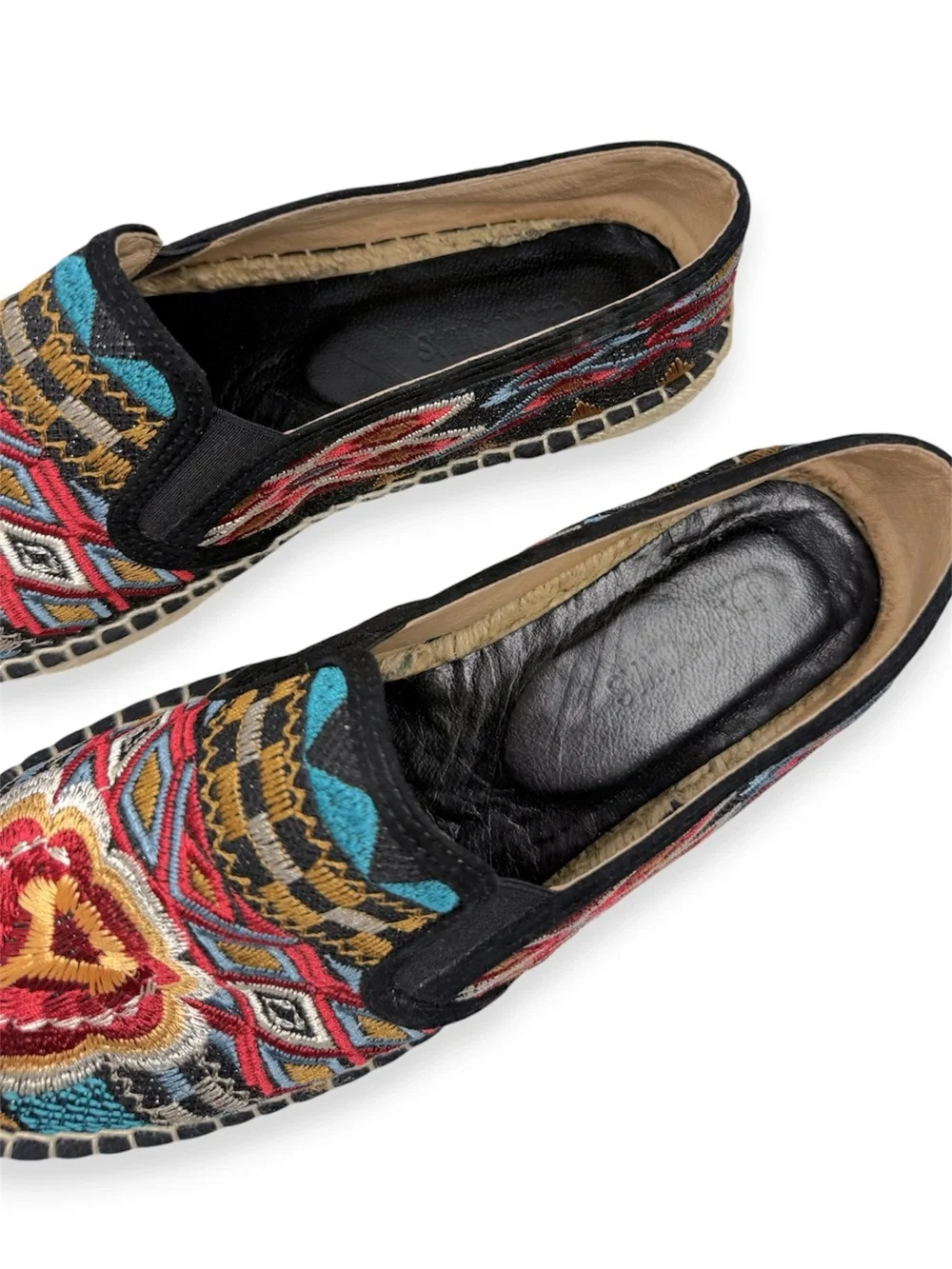 Johnny Was Aldorva Embroidered Espadrille Slip-On Shoes Size 41